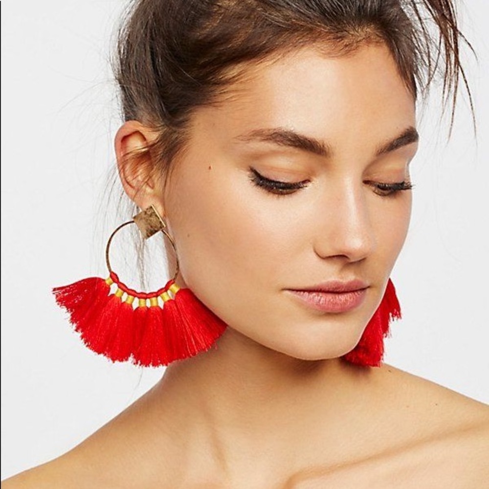Free People boho tassel statement earrings